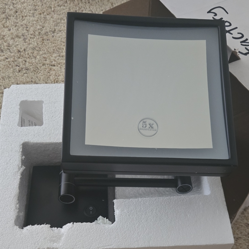 Black Square Magnifying Mirror